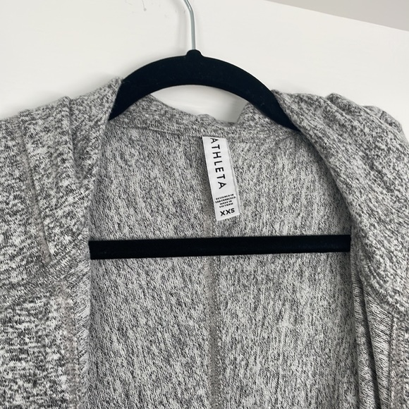 Athleta super soft hooded wrap.  Grey and white.  XXS. - Picture 2 of 5